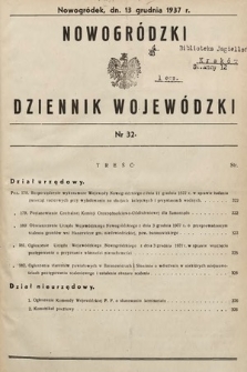 Nowogródzki Dziennik Wojewódzki. 1937, nr 32