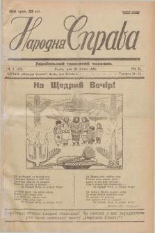 Narodnâ Sprava : ukraïns'kij tižnevij časopis. R.2, č. 2 (20 sìčnâ 1929)