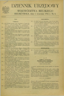 Dziennik Urzędowy Województwa Bielskiego. 1986, nr 6 (1 września)