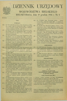Dziennik Urzędowy Województwa Bielskiego. 1986, nr 8 (15 grudnia)