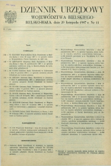 Dziennik Urzędowy Województwa Bielskiego. 1987, nr 11 (20 listopada)