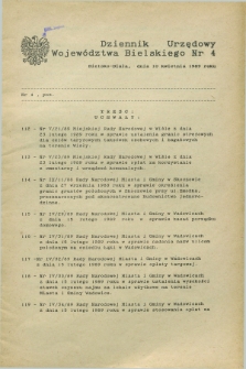Dziennik Urzędowy Województwa Bielskiego. 1989, nr 4 (10 kwietnia)