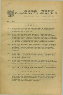 Dziennik Urzędowy Województwa Bielskiego. 1989, nr 5 (10 maja)