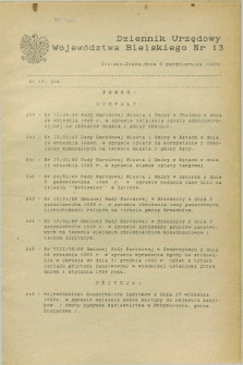 Dziennik Urzędowy Województwa Bielskiego. 1989, nr 13 (6 października)