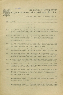 Dziennik Urzędowy Województwa Bielskiego. 1989, nr 14 (6 listopada)