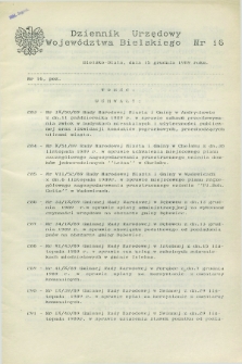 Dziennik Urzędowy Województwa Bielskiego. 1989, nr 16 (15 grudnia)