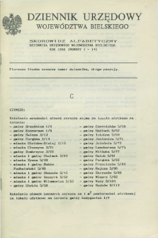Dziennik Urzędowy Województwa Bielskiego. 1990, Skorowidz alfabetyczny