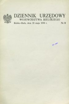 Dziennik Urzędowy Województwa Bielskiego. 1990, nr 8 (28 maja)