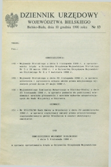 Dziennik Urzędowy Województwa Bielskiego. 1990, nr 13 (10 grudnia)