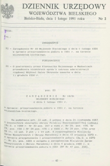 Dziennik Urzędowy Województwa Bielskiego. 1991, nr 2 (1 lutego)