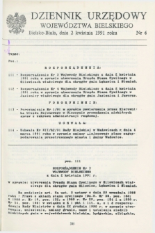 Dziennik Urzędowy Województwa Bielskiego. 1991, nr 6 (2 kwietnia)