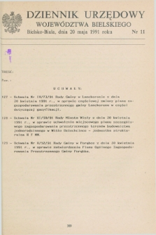 Dziennik Urzędowy Województwa Bielskiego. 1991, nr 11 (20 maja)