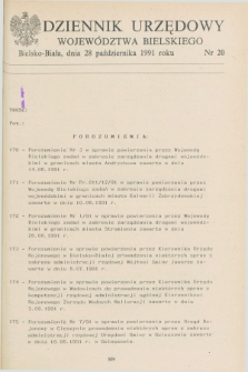 Dziennik Urzędowy Województwa Bielskiego. 1991, nr 20 (28 października)