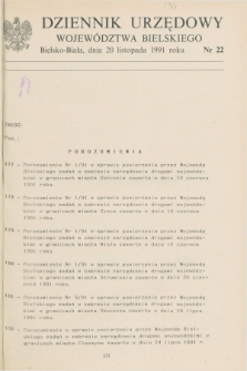 Dziennik Urzędowy Województwa Bielskiego. 1991, nr 22 (20 listopada)