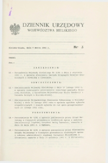 Dziennik Urzędowy Województwa Bielskiego. 1992, nr 3 (9 marca)