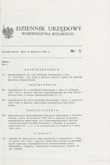 Dziennik Urzędowy Województwa Bielskiego. 1993, nr 5 (30 kwietnia)