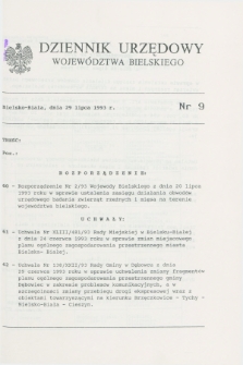 Dziennik Urzędowy Województwa Bielskiego. 1993, nr 9 (29 lipca)