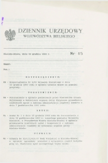 Dziennik Urzędowy Województwa Bielskiego. 1993, nr 15 (30 grudnia)
