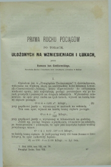 Przegląd Techniczny : pismo miesięczne poświęcone sprawom techniki i przemysłu. [R.4], T.7, [z. 5] ([maj] 1878)