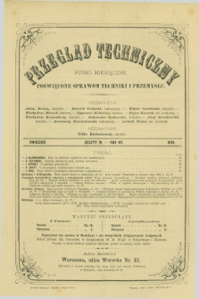 Przegląd Techniczny : pismo miesięczne poświęcone sprawom techniki i przemysłu. R.7, T.13, z. 4 (kwiecień 1881)