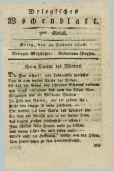 Briegisches Wochenblatt. [Jg.18], Stück 3 (20 Januar 1826) + dod.