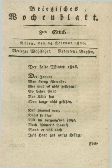 Briegisches Wochenblatt. [Jg.18], Stück 8 (24 Februar 1826) + dod.
