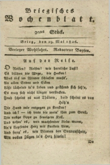 Briegisches Wochenblatt. [Jg.18], Stück 20 (19 Mai 1826) + dod.