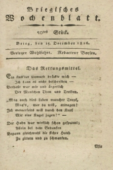 Briegisches Wochenblatt. [Jg.18], Stück 50 (15 December 1826) + dod.