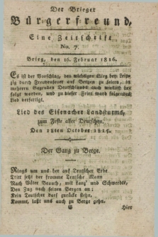 Der Brieger Bürgerfreund : eine Zeitschrift. [Jg.8], No. 7 (16 Februar 1816) + dod.