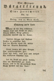 Der Brieger Bürgerfreund : eine Zeitschrift. [Jg.8], No. 19 (10 May 1816) + dod.