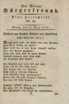 Der Brieger Bürgerfreund : eine Zeitschrift. [Jg.8], No. 20 (17 May 1816) + dod.