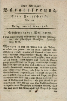 Der Brieger Bürgerfreund : eine Zeitschrift. [Jg.8], No. 21 (24 May 1816) + dod.