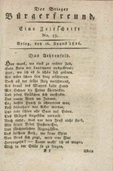 Der Brieger Bürgerfreund : eine Zeitschrift. [Jg.8], No. 33 (16 August 1816) + dod.