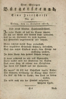 Der Brieger Bürgerfreund : eine Zeitschrift. [Jg.8], No. 41 (11 October 1816) + dod.