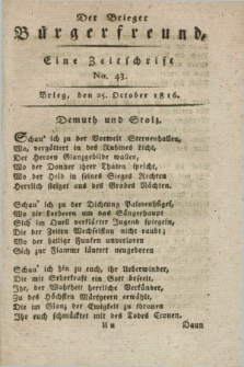 Der Brieger Bürgerfreund : eine Zeitschrift. [Jg.8], No. 43 (25 October 1816) + dod.