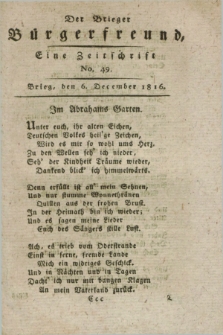 Der Brieger Bürgerfreund : eine Zeitschrift. [Jg.8], No. 49 (6 December 1816) + dod.