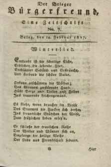 Der Brieger Bürgerfreund : eine Zeitschrift. [Jg.9], No. 7 (14 Februar 1817) + dod.