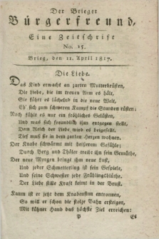 Der Brieger Bürgerfreund : eine Zeitschrift. [Jg.9], No. 15 (11 April 1817) + dod.