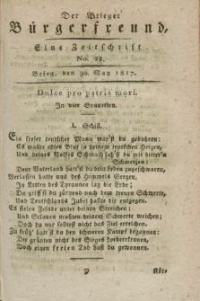 Der Brieger Bürgerfreund : eine Zeitschrift. [Jg.9], No. 22 (30 May 1817) + dod.