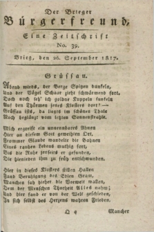 Der Brieger Bürgerfreund : eine Zeitschrift. [Jg.9], No. 39 (26 September 1817) + dod.