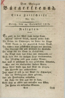 Der Brieger Bürgerfreund : eine Zeitschrift. [Jg.9], No. 51 (19 December 1817) + dod.