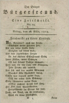 Der Brieger Bürgerfreund : eine Zeitschrift. [Jg.11], No. 13 (26 März 1819) + dod.