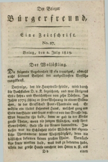 Der Brieger Bürgerfreund : eine Zeitschrift. [Jg.11], No. 27 (2 July 1819) + dod.