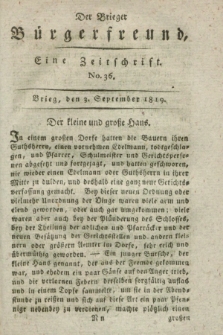 Der Brieger Bürgerfreund : eine Zeitschrift. [Jg.11], No. 36 (3 September 1819) + dod.