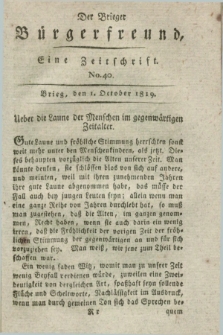 Der Brieger Bürgerfreund : eine Zeitschrift. [Jg.11], No. 40 (1 October 1819) + dod.