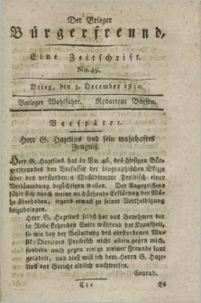 Der Brieger Bürgerfreund : eine Zeitschrift. [Jg.11], No. 49 (3 December 1819) + dod.