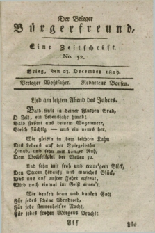 Der Brieger Bürgerfreund : eine Zeitschrift. [Jg.11], No. 52 (23 December 1819) + dod.