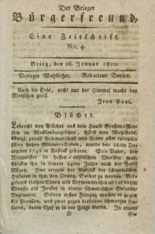 Der Brieger Bürgerfreund : eine Zeitschrift. [Jg.12], No. 4 (28 Januar 1820) + dod.