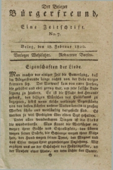 Der Brieger Bürgerfreund : eine Zeitschrift. [Jg.12], No. 7 (18 Februar 1820) + dod.