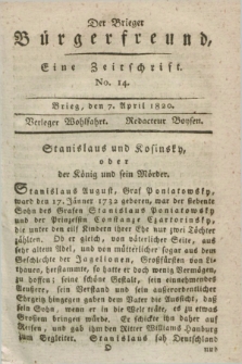 Der Brieger Bürgerfreund : eine Zeitschrift. [Jg.12], No. 14 (7 April 1820) + dod.